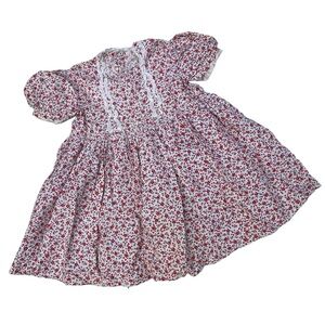 Vintage Handmade Little Girl or Doll Floral Babydoll Dress *READ CONDITION